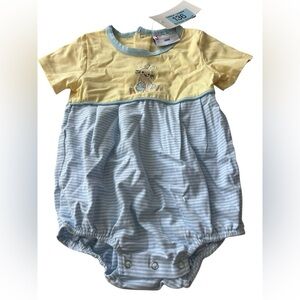 NWT JellyBean Boys Easter Yellow/Blue Onesie in size 18 months
